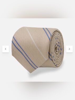 Tie Bar - Bali Double Stripe Khaki Tie